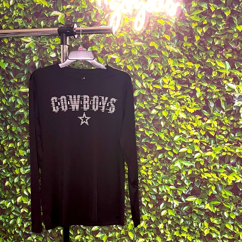 Black mens Dallas Cowboys dri fit long sleeve